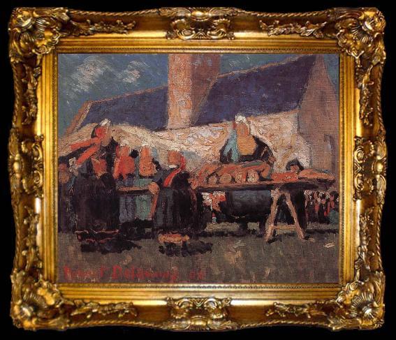 framed  Delaunay, Robert Breton-s Market, ta009-2